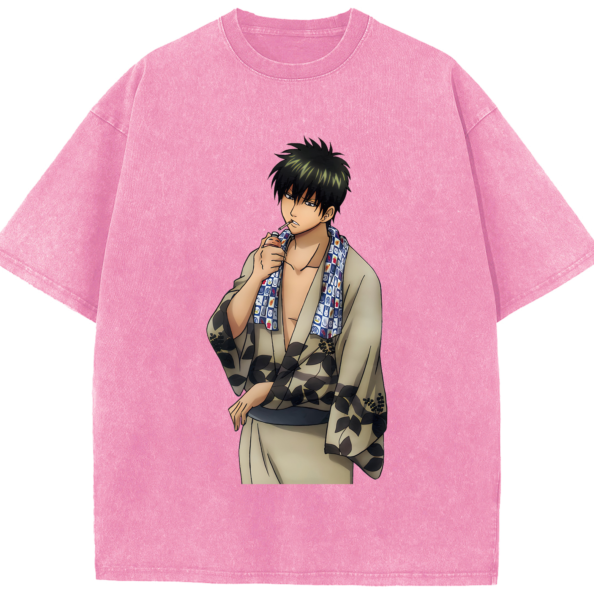 （画像用） ぎんたま 坂田銀時（さかたぎんとき） 神楽 志村新八（しむら しんぱち） GINTAMA Sakata Gintoki Kagura Shimura Shinpachi 綿100% ヴィンテージ風 半袖Tシャツ（フロントプリント）